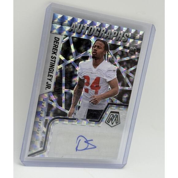 2022 Panini Mosaic Derek Stingley Jr ROOKIE Auto SILVER Parallel TEXANS - Picture 2 of 3